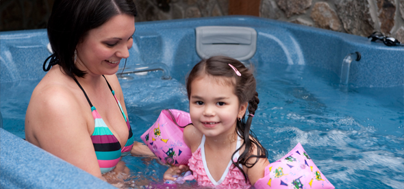 children swim